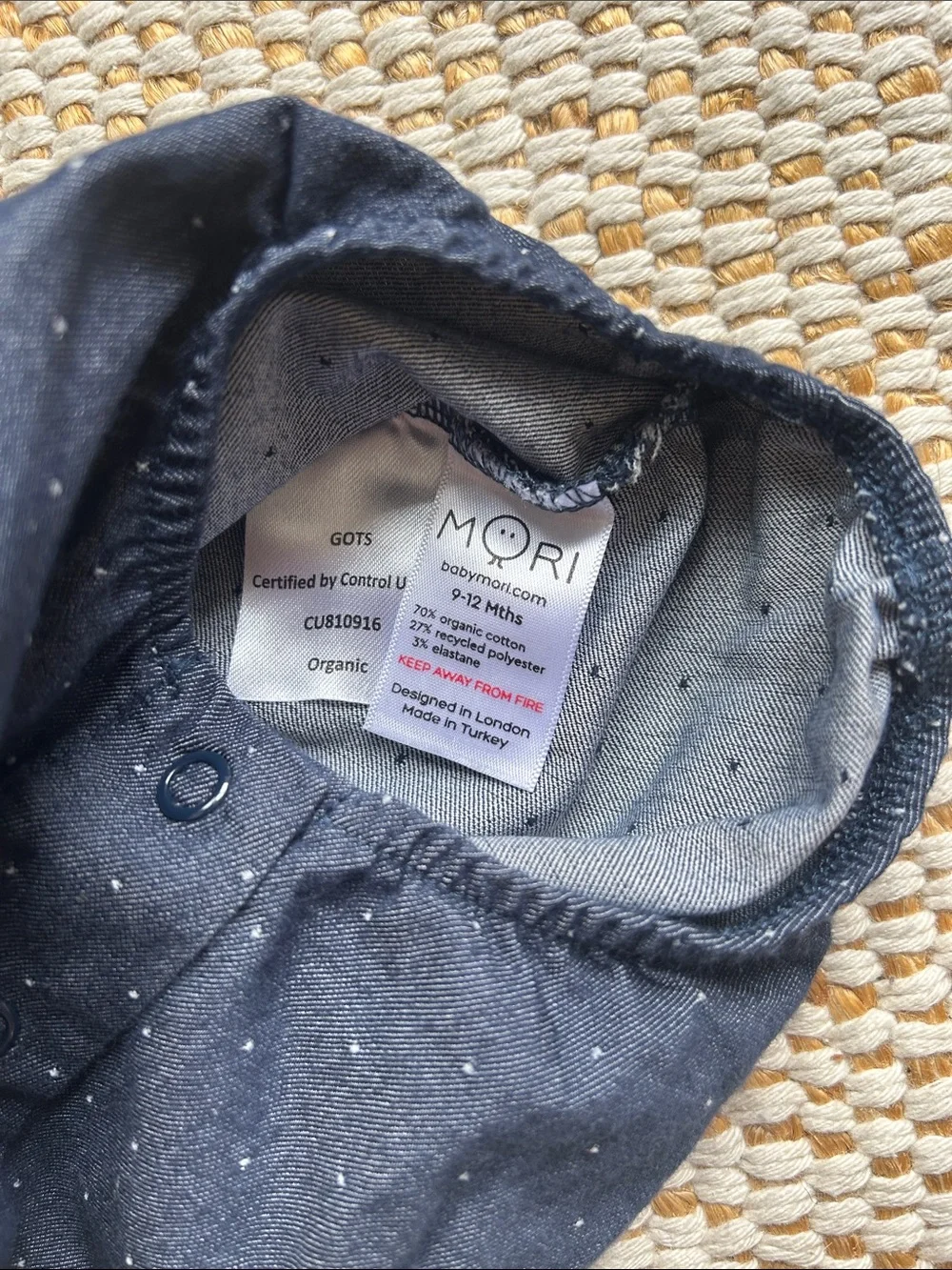 Mori baby denim bubble romper